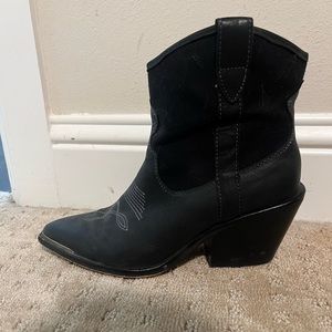 Dolce Vita V-Nashe Black leather, cowboy bootie. Size 8 worn twice.